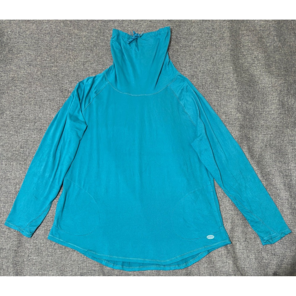 Reel Legends Womens XL Pullover Top Teal Funnel Neck Long Sleeve Ultra Comfort